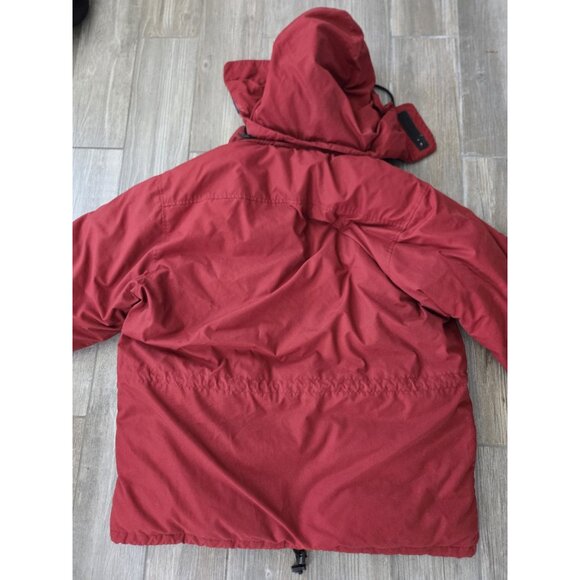 Eddie Bauer Goose Down Mens XL Ridgeline Puffer Jacket Red Hooded Parka - Picture 2 of 14